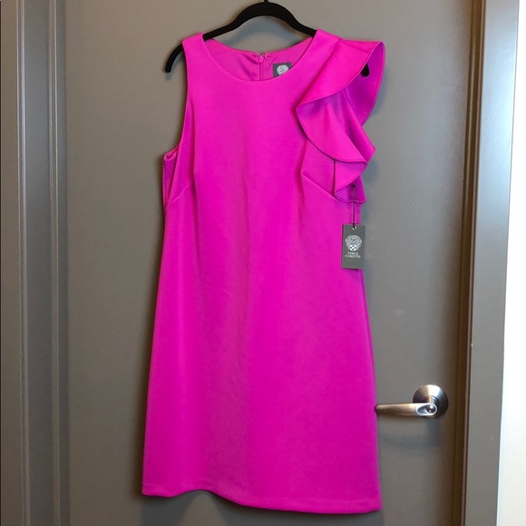 fuchsia shift dress